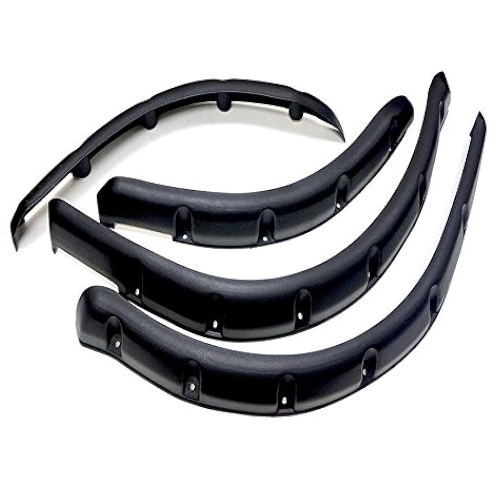 Huskey EZGO RXV Golf Cart Fender Flares with Self-Taping Screws 4 Pieces for 2008-2015 G/E Models Made of Impact Resistant ABS Plastic Recommended for Lifted Golf Carts with Off-Road Tires