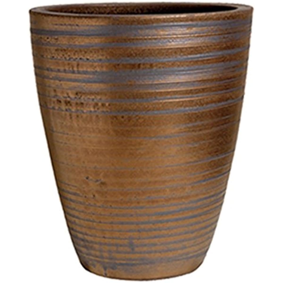 Plus Garden Flowerpot Cover for Nest Long No. 6 Φ370 x H290mm No Bottom Hole Gold Shigaraki Ware 404-05
