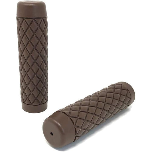 Motorcycle hand grip 22mm (7/8 inch) brown scrambler brat bike soft touch
