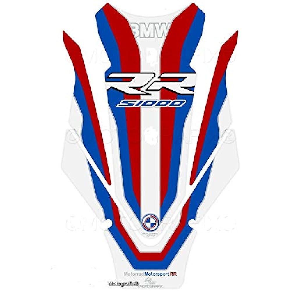MOTOGRAFIX Tank Pad WHT/BLK White/Black, Blue, Red BMW S1000RR 19- MT-TB043MS