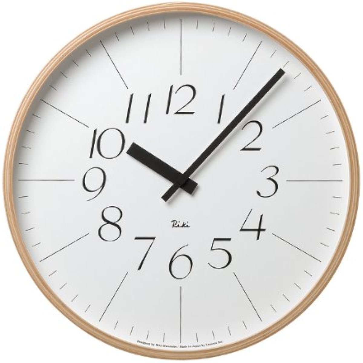 Lemnos Wall Clock Analog RIKI CLOCK L WR-0312 L Natural Diameter 354 x Thickness 48mm