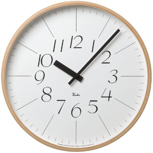 Lemnos Wall Clock Analog RIKI CLOCK L WR-0312 L Natural Diameter 354 x Thickness 48mm