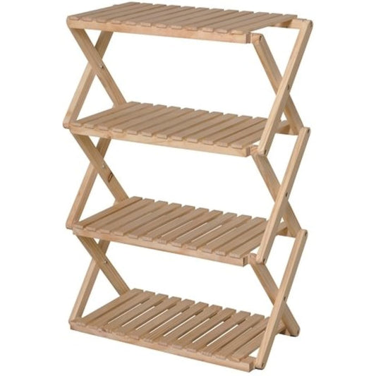 Konan Original Konan Rack Foldable Wooden Rack 4 Tiers Wide Type (Approx. Width 60 x Depth 30 x Height 87 cm)