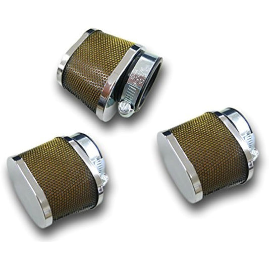 Power Filter Oval Type 42mm (SET of 3) General Purpose Plated [MADMAX] (Motorcycle Supplies/Motorcycle Parts)