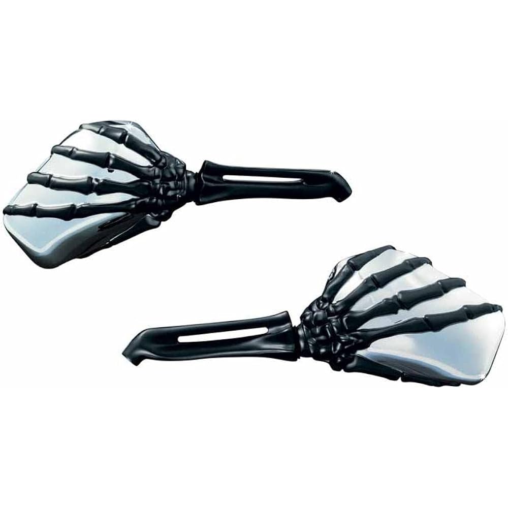 Kuryakyn Skeleton Stem Chrome Hand Mirror HD Adapter/M10 Domestic Adapter Included Left and Right Set Touring Family (03-14) Softail Family (03-14) Dyna Family (03-14) KUR-1764