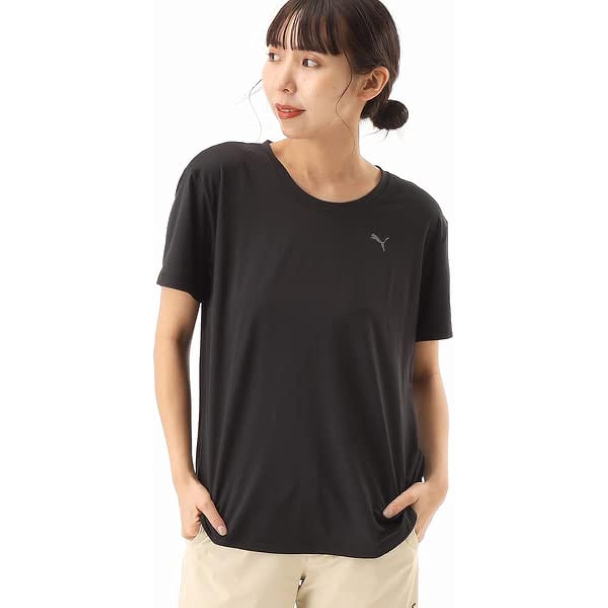 [PUMA] Yoga Studio Training Moisture Absorbent Quick Drying STUDIO YOGINI SS T-Shirt 523615 Women's