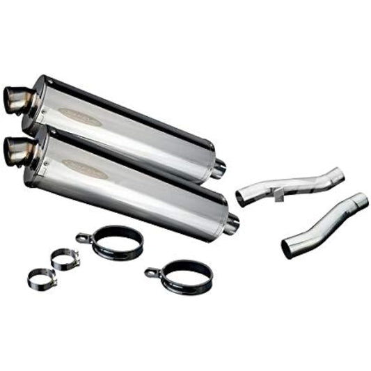 DELKEVIC Slip-on Stainless Oval Muffler KAWASAKI ZX6 1993-2009 / ZZR600 1990-1992 / ZZR400 1990-2001 450mm KIT0603