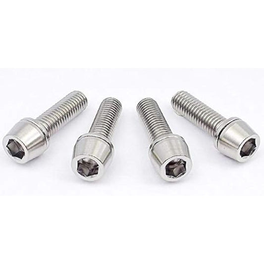 EGWORKS EGWORKS High Strength 64 Titanium Bolt ULTRA-Ti M5/18mm for Stem with Washer Set of 4 TIST-18N4-00