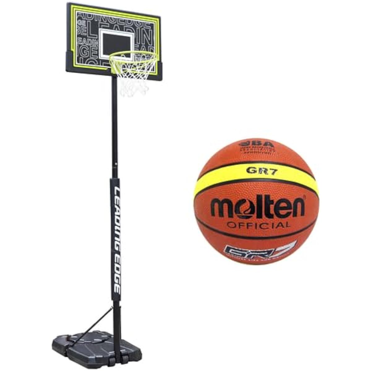 [Leading Edge] Basketball Goal LE-BS305ST2 & Molten No. 7 Ball GR7MY 2-Piece Set