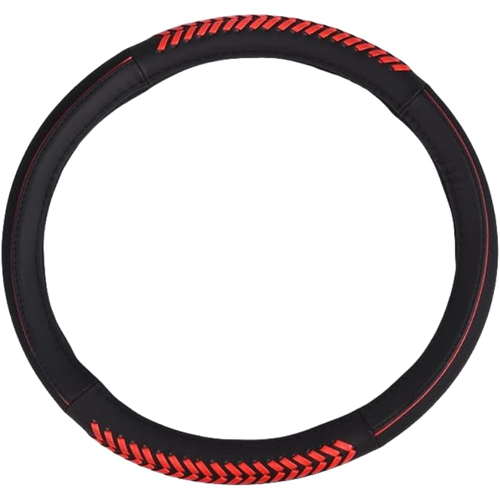 vesul Gloves Leather Steering Wheel Cover for Mazda 3 Axela 2013 – 2015 , red