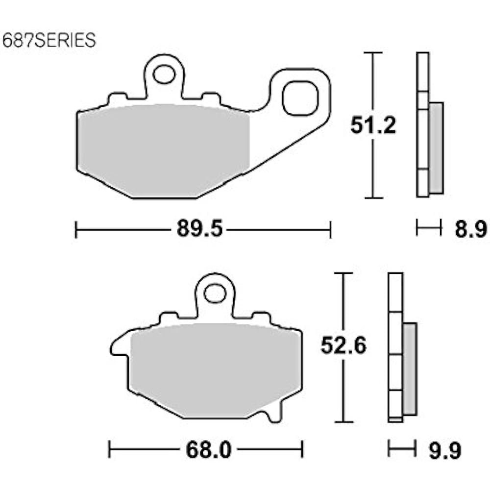 KITACO SBS Brake Pad 687LS Sinter Metal NINJA400R NINJA400 Zephyr Kai ZRX400 ZX-6R ZX-9R ZX-10R NINJA1000 etc. 777-0687030