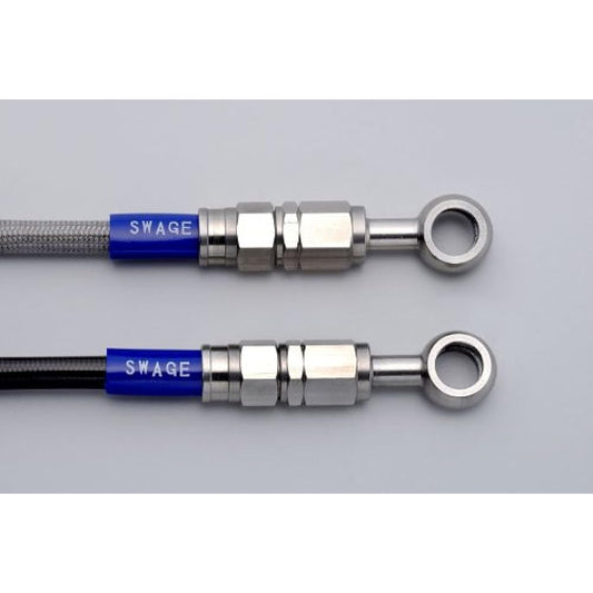 SWAGE LINE Front & Clutch Hose Set Front Hose: Direct Type Stainless Steel Clear Hose ZRX1100/II/1200R/S 97-08 STW684 [HTRC3]