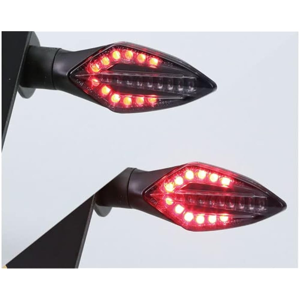 Kijima Motorcycle Bike Parts LED Combination (Blinker & Tail Lamp) TRD Type Sequential 12V2.7/0.2/2W Black Body/Smoke Lens 219-5182