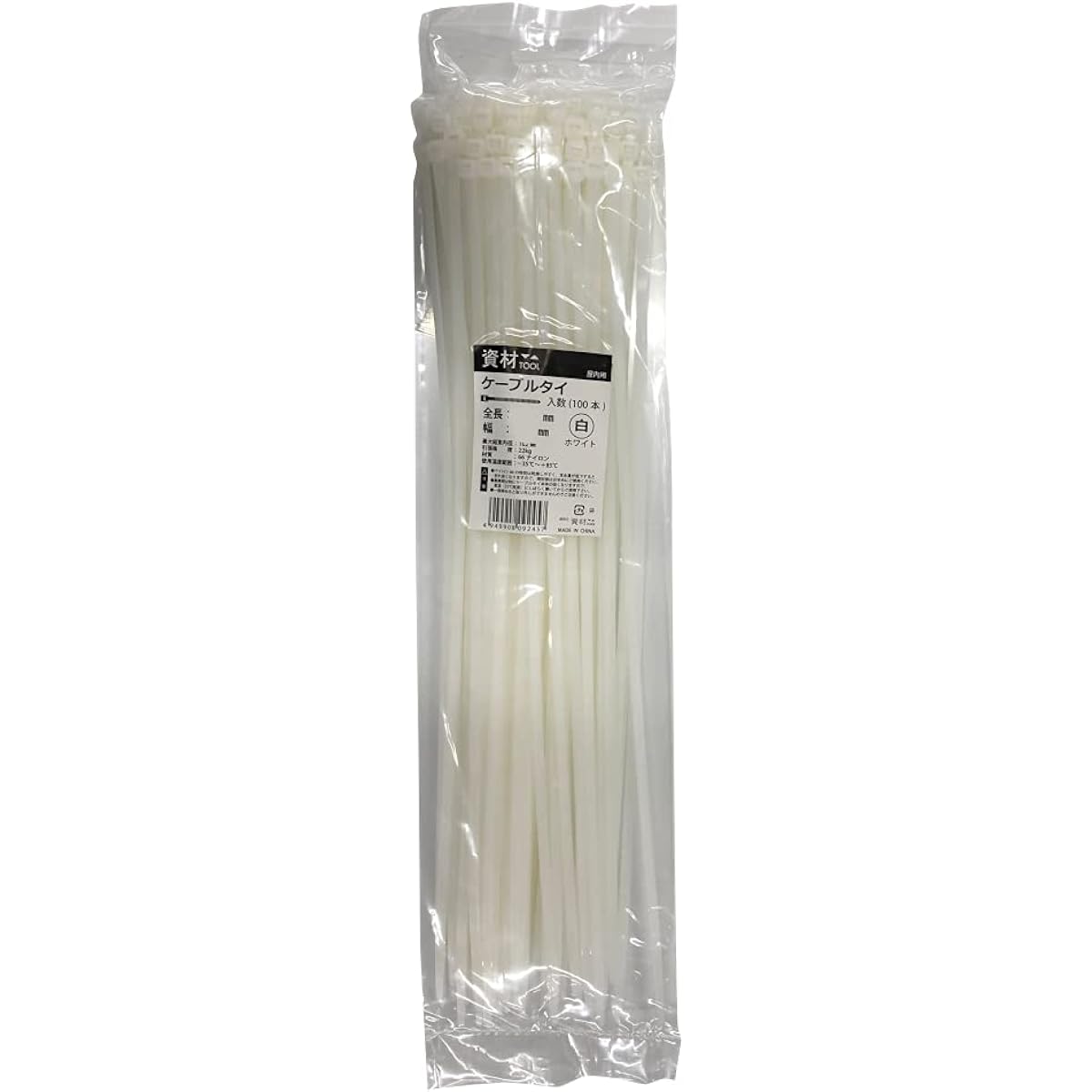 Material Tool Cable Tie 380 x 4.8 SCB-380W White 100 pieces x 10 packs