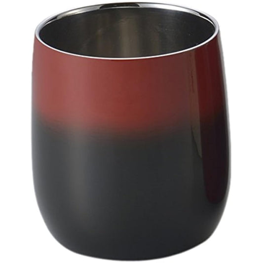 Asahi Urushi Polish Double Structure Lock Cup Daruma Black Color SCW-D601