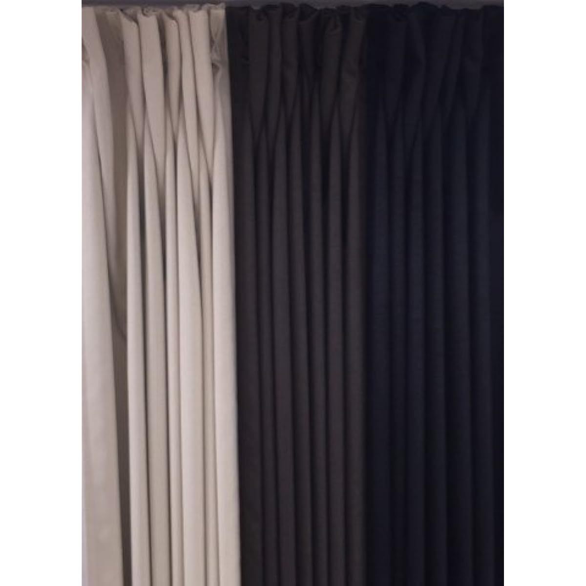 Manly Curtains [Atlas] Grade 1 Blackout Flame Retardant 2 Pieces Ivory Width 150 x Length 260