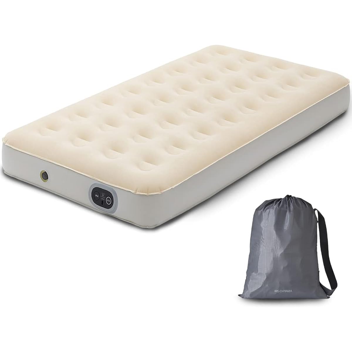 IRIS OHYAMA Air bed that can be easily expanded with automatic expansion. This one can be used as a guest bed, camping, or as a disaster prevention item. Single EAB-S Ivory