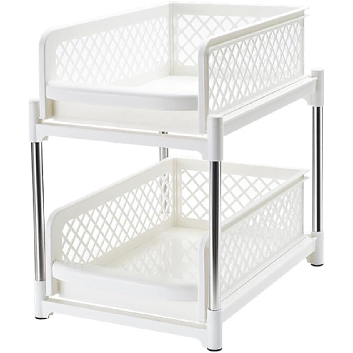 Under Sink Storage Rack, 2 Tiers, Condiment Storage, Drawer, Kitchen Storage Rack, Tabletop, Condiment Rack, Slim, Kitchen, Storage, Under the Sink Storage, Sliding, 2 Shelves, Drawers, Large