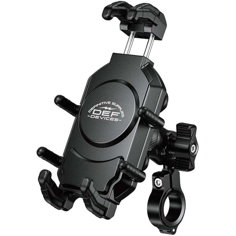 RIDEZ Bike Smartphone Holder Vibration Absorption Anti-vibration Shock Absorption Strong 8 Point Lock Smartphone Stand Vibration Aluminum Mount Thickness DEF-M26