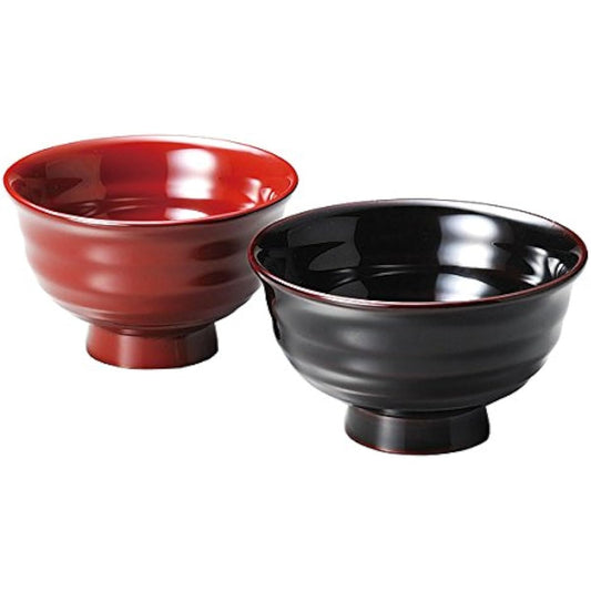 Masano Echizen lacquerware couple's rice bowl perfect for the hands Tame/Vermilion