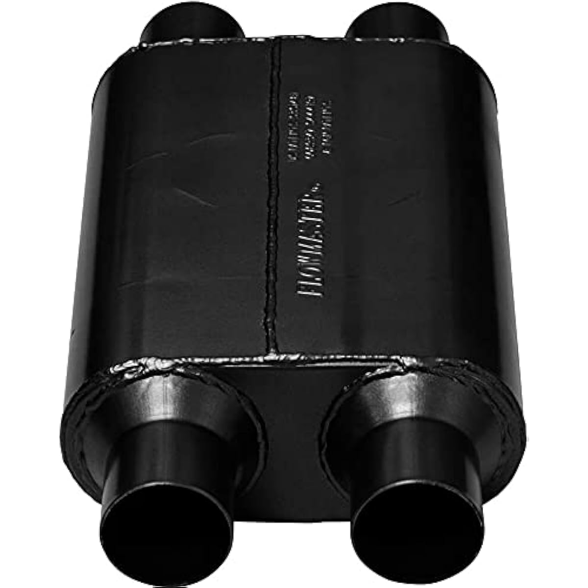 FlowMaster 40 Series Chamber Muffle Oval Black Dual 2.5 inch Inlet & Outlet Total 19 inch