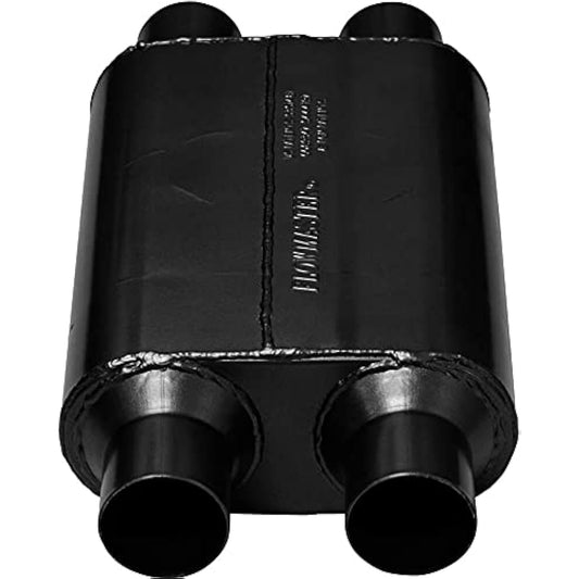 FlowMaster 40 Series Chamber Muffle Oval Black Dual 2.5 inch Inlet & Outlet Total 19 inch