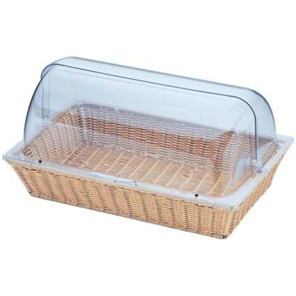 Todai BB-409-IV Bakery Basket Long Angle 1/1 Size with Cover Ivory 2809s White