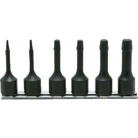 Yamashita Industrial Research Institute Koken 3/8 (9.5mm) SQ. Bolt Twister Rail Set Total Length 60mm 6 Piece Set RS3129/6-L60