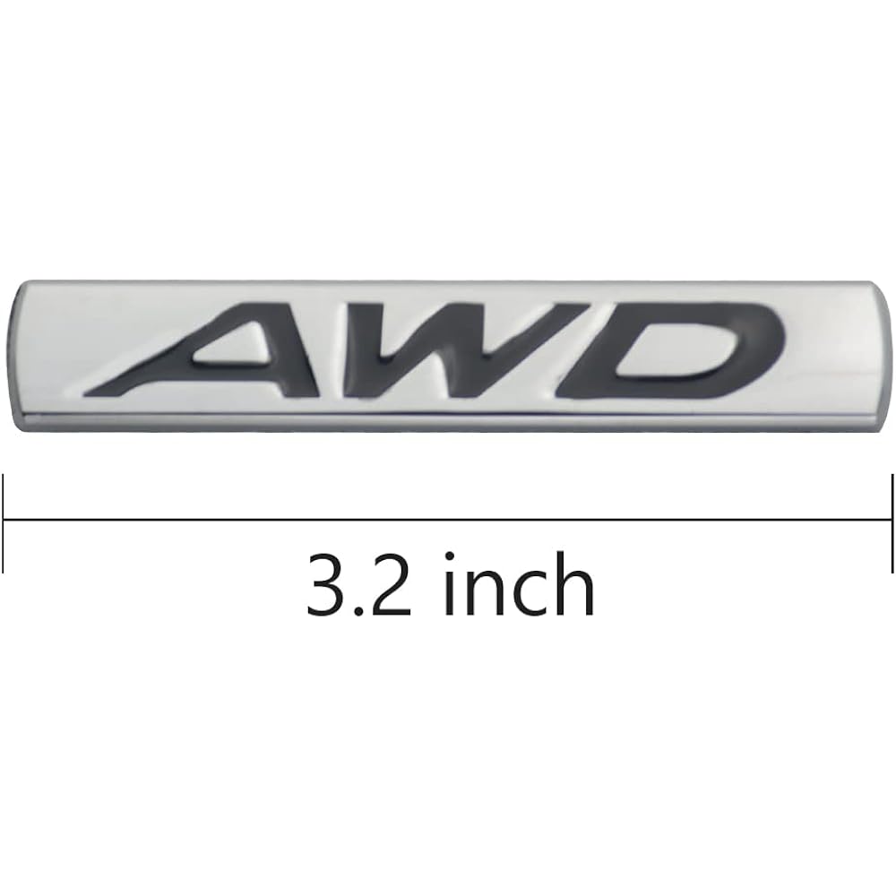 AWD Logo Emblem Tail Gate Side 3D Metal Sticker Badge Cardecal -Chrome Finished Metal Emblem AWD Badge 4 -wheel Drive SUV Off -Road Tail Gate (Chrome Black) 1 piece