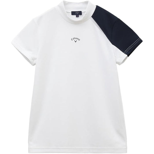 [Callaway] Women's Short Sleeve Mock Neck Shirt (Shoulder Line/Sweat Absorbent Quick Drying) / Golf Innerwear / C23134216