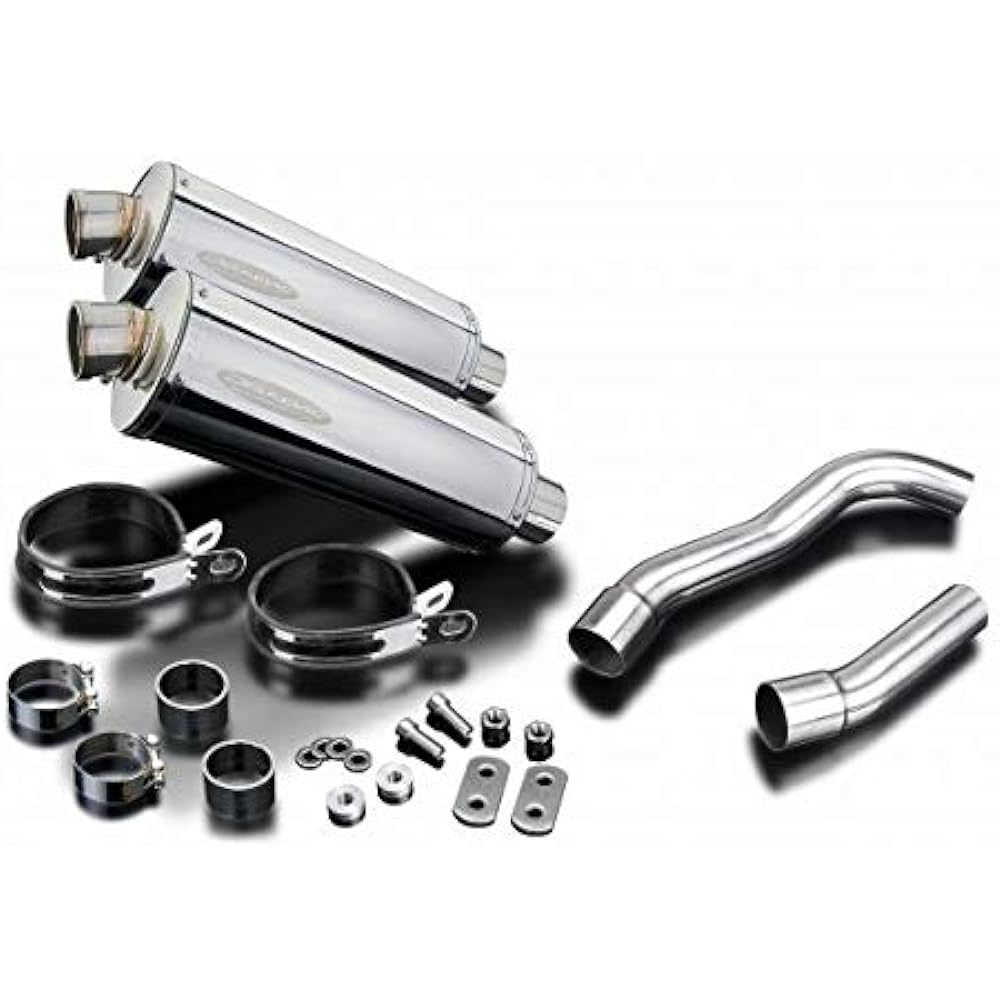 DELKEVIC Slip-on Stainless Steel Oval Muffler KAWASAKI Z1000 2007-2009 350mm KIT04G6