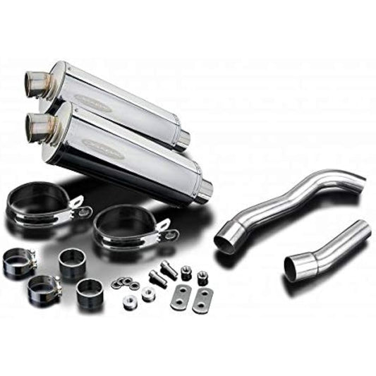 DELKEVIC Slip-on Stainless Steel Oval Muffler KAWASAKI Z1000 2007-2009 350mm KIT04G6