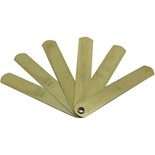 OEMTOOLS 25305 6 non -iron brass filler gauge blade | Measure the gap between the lactor and the pickup coil, calibrate the machine, repair the guitar | Simple and important tools for precision count