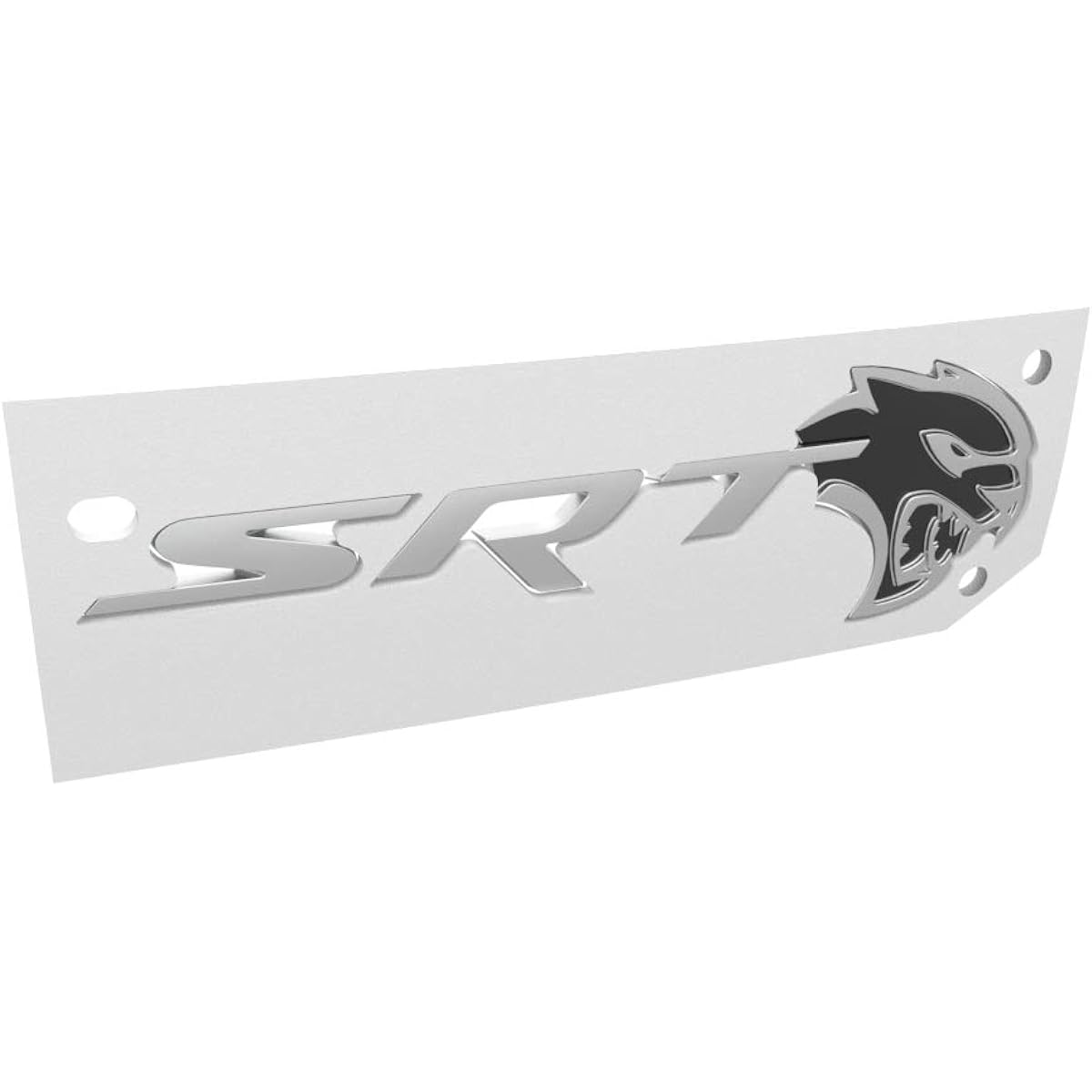 DODGE CHARGER HELLCAT Black & Silver SRT Deck Lid Name Plate OEM MOPAR