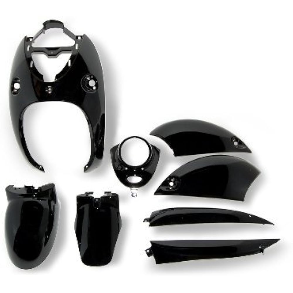 Bike Parts Center Exterior Set 8 Piece Set Black Black Cowl Painted Genuine Type 4st Vino Yamaha 4 Cycle VINO SA26J/SA37J 3107