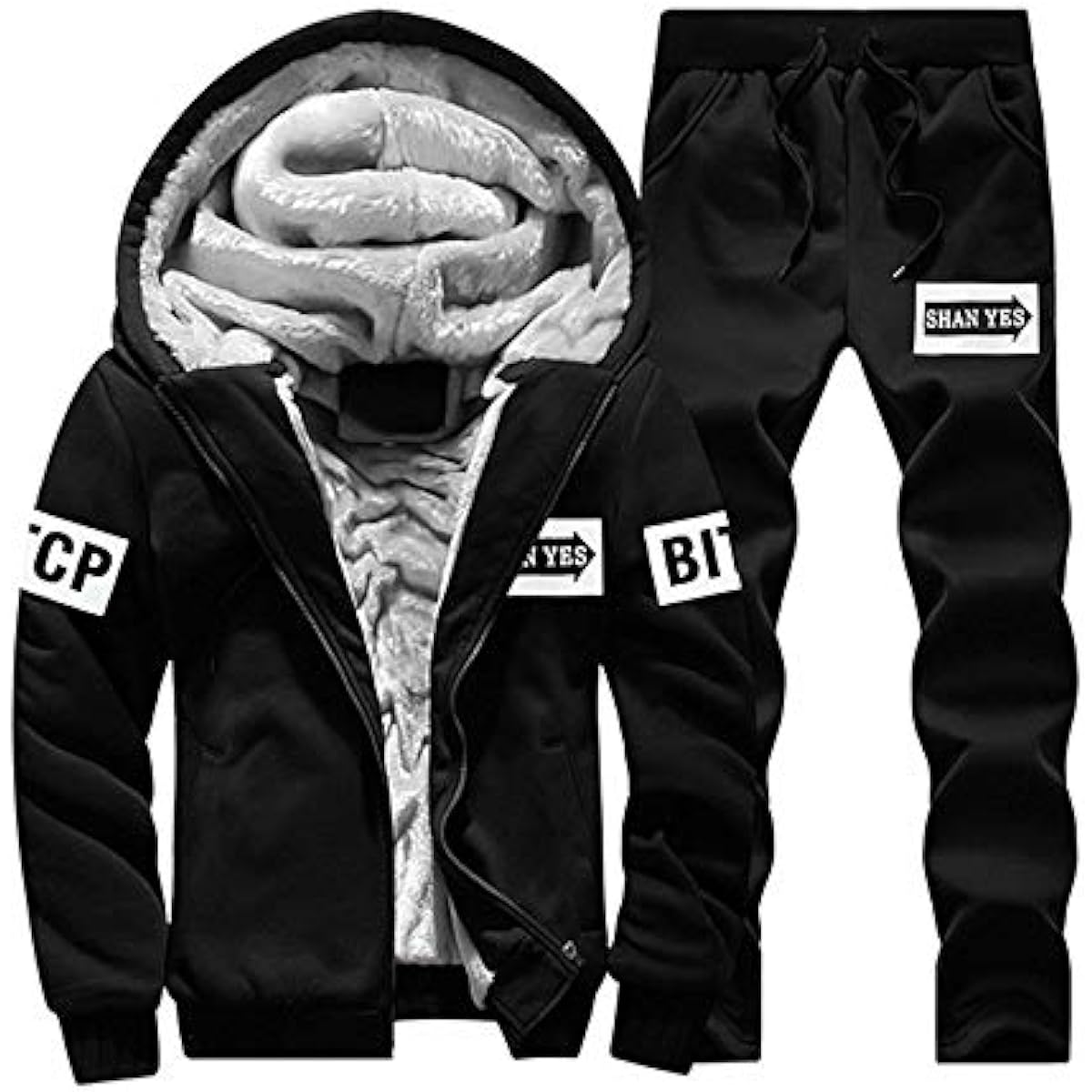 [LIFESHINE] Sweat Setup with Boa Lining, Switchable Camouflage Pattern Men's Setup, Long Sleeves, Camouflage Pattern Top and Bottom, Brushed Lining, Zip Up, Simple Parka, Sweatshirts, Top and Bottom Set, Present Gift