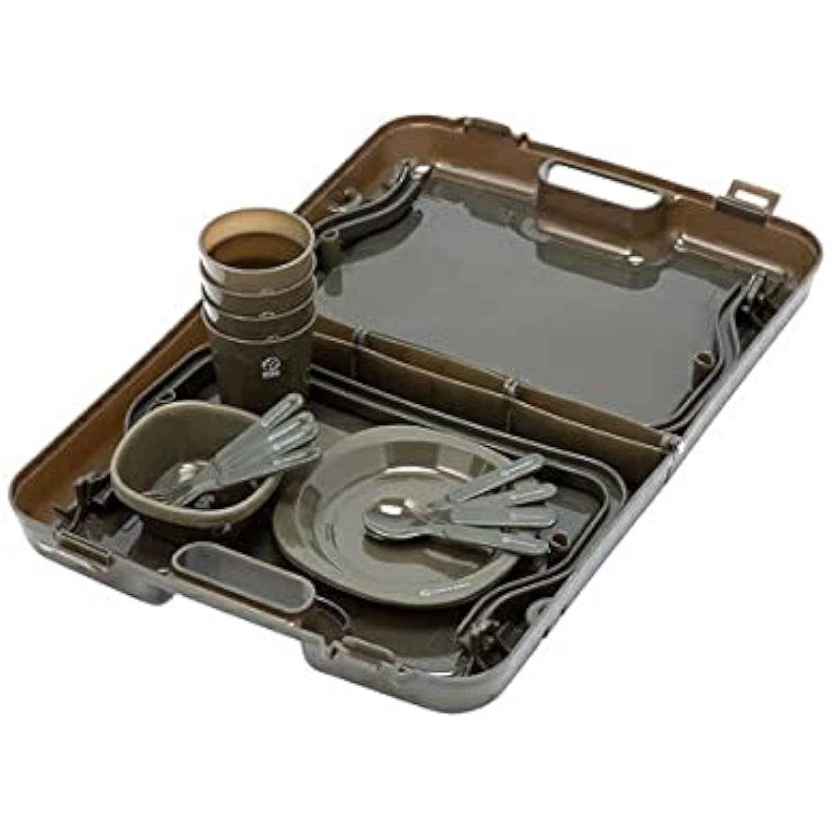 Whole Earth Outdoor Camping Cutlery Set Tableware FUN FUN TABLE SET WE2KDJ17 Olive