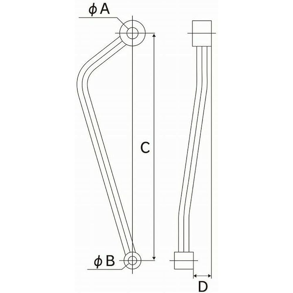 NANKAI General Purpose Muffler Stay φ16 RR Type Silver MSTL200RR-75