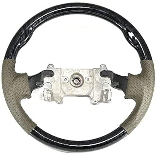 17634 Every Wagon DA64W Gun Grip Steering Beige Leather Black Wood Grain TUCHI