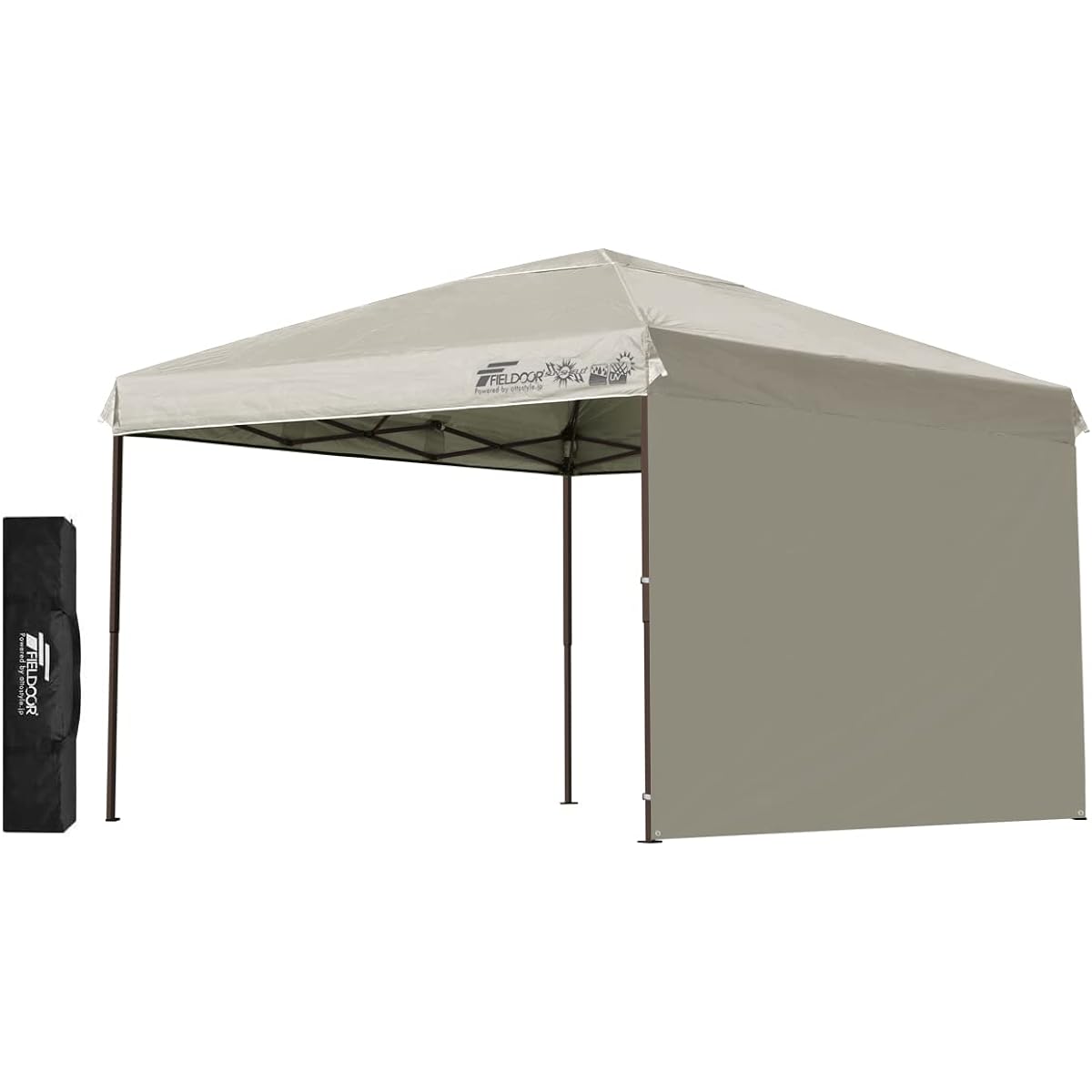FIELDOOR Easy to assemble!! 3.0 x 3.0m One-touch tarp tent [Center lock/Reinforced version] G03 Easy to set up Speedy Lots of optional parts sold separately Highly water resistant Silver coating UV protection coating