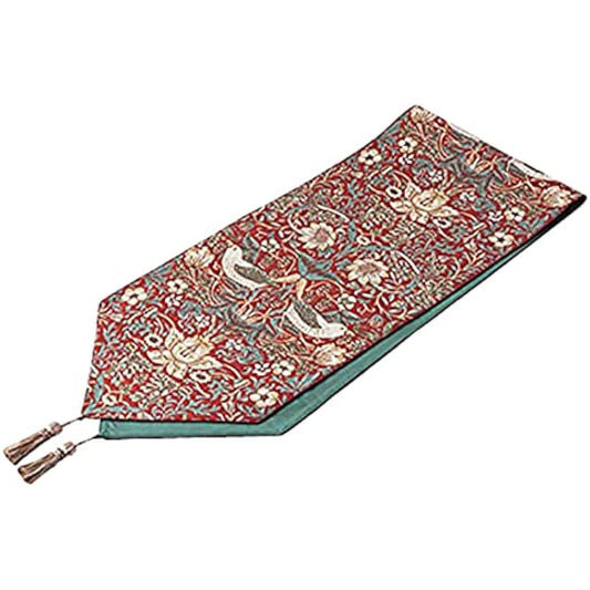 Kawashima Textile Cercon Morris Design Studio Strawberry Thief Table Runner 35 x 180Vcm HN1710 R Red