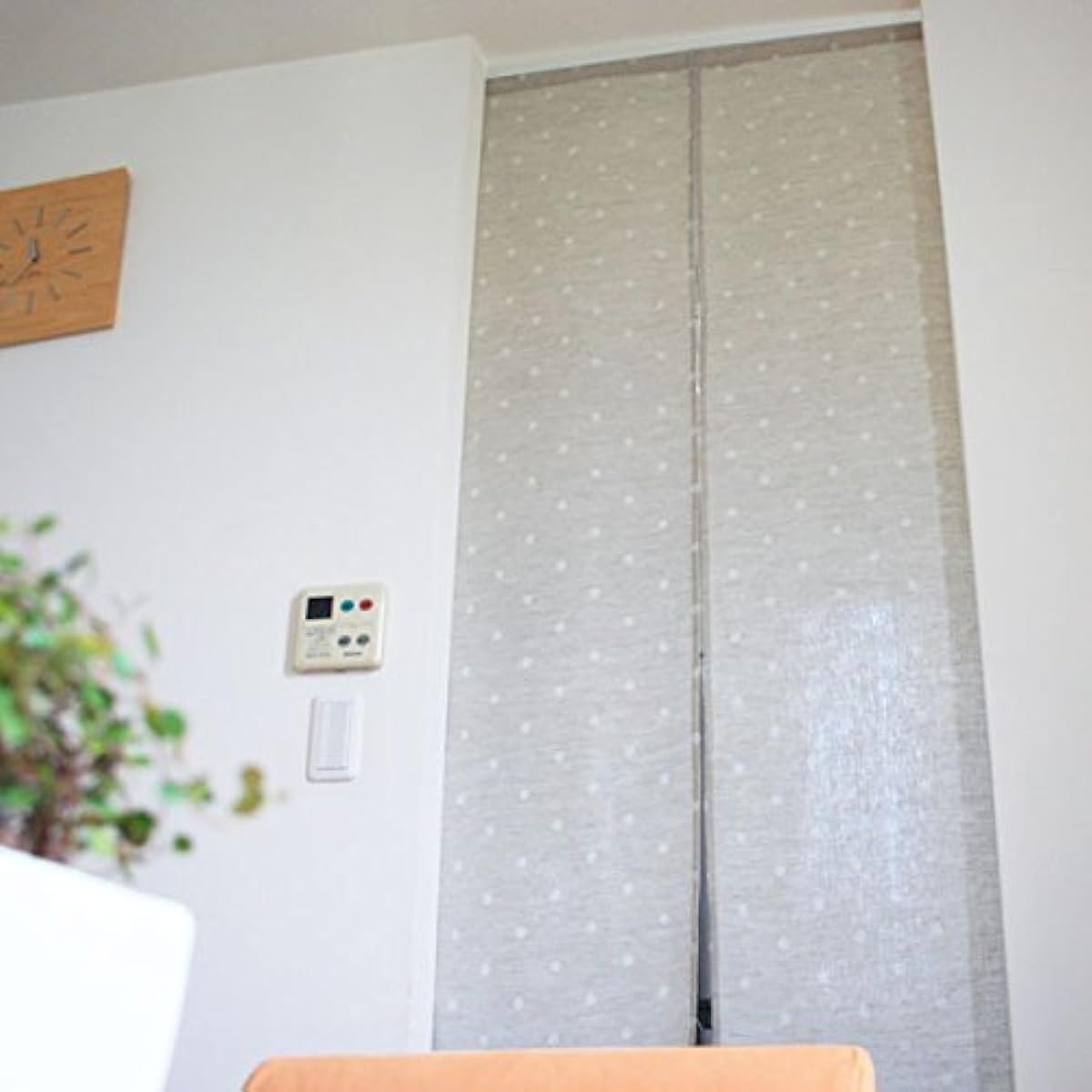 SunnyDayFabric Noren Polka Dot Linen Beige Long French Linen Approx. Width 72cm x Length 170cm