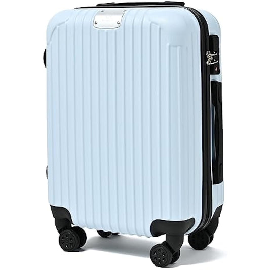 [§R∞Rikopin] Rikopin Suitcase Carry-on Large Carry Case Carry Bag Dial Lock Type Ultra Light Cute Zipper Type [S Size/Pale Blue]