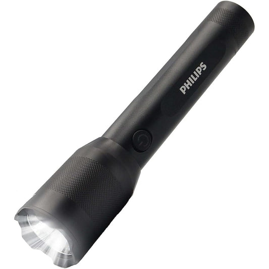 Philips Multifunctional LED Light Powerful Flashlight High Brightness 1200 Lumens Flash Type-C Rechargeable/5 Dimming Modes/Low Power Indication IPX5 Waterproof Handy 21700/AAA Battery Outdoor Work Light Camping/Disaster Prevention/Power Outage Preventio