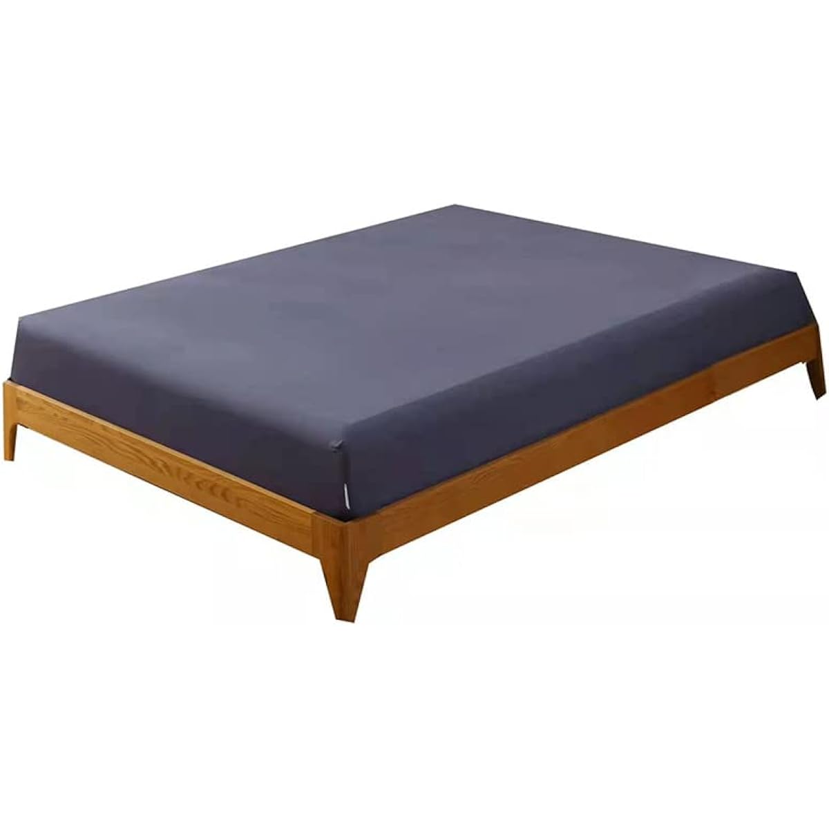 Comforea Denim Style Knit Fitted Sheet, 100% Cotton, Antibacterial and Odor Resistant, All Seasons, Japanese Style, Fully Washable, Queen Blue