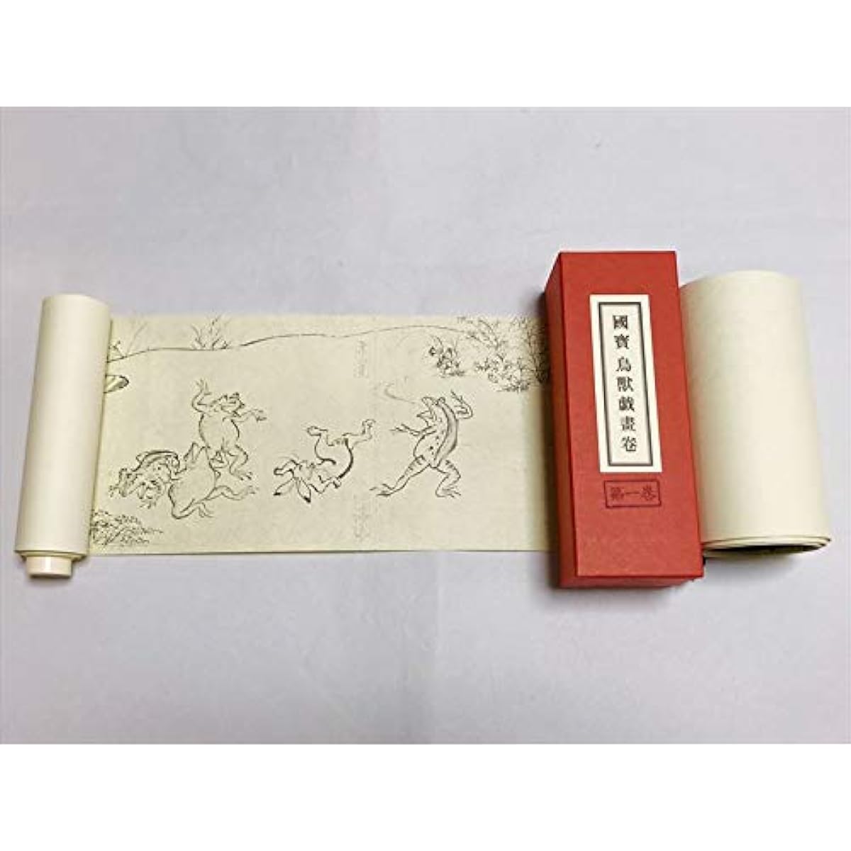Reduced picture scroll National treasure Bird and beast human figures Goods Book Volume 1 Picture scroll Lexi History Interior Figurine Object Souvenir Japan Frog Rabbit Sumo Kyoto Kozanji Temple Manga Manga