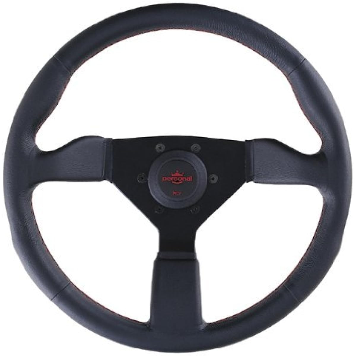 [personal] NEO GRINTA P024 Black Leather/Red Stitching 13.0 inches (330 mm) Steering
