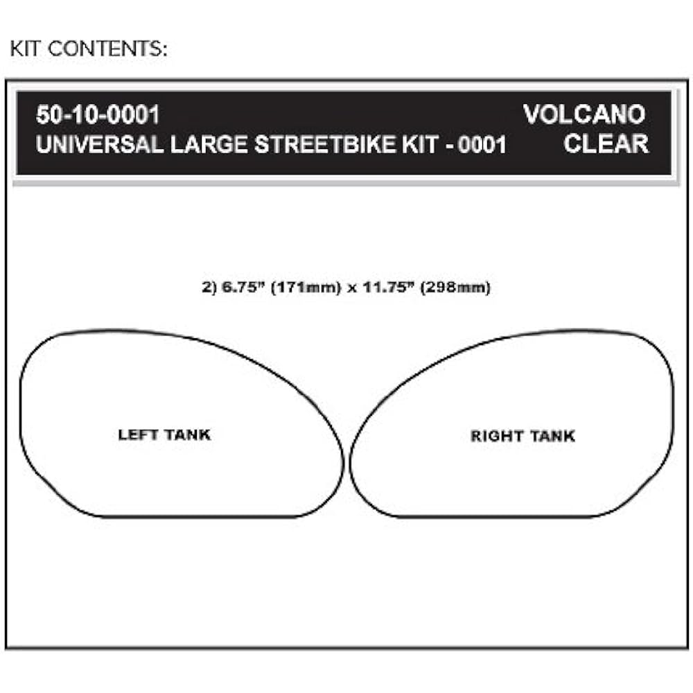 STOMPGRIP Traction Pad Universal 300x170mm SPORTBIKE VOLCANO Clear 55-10001