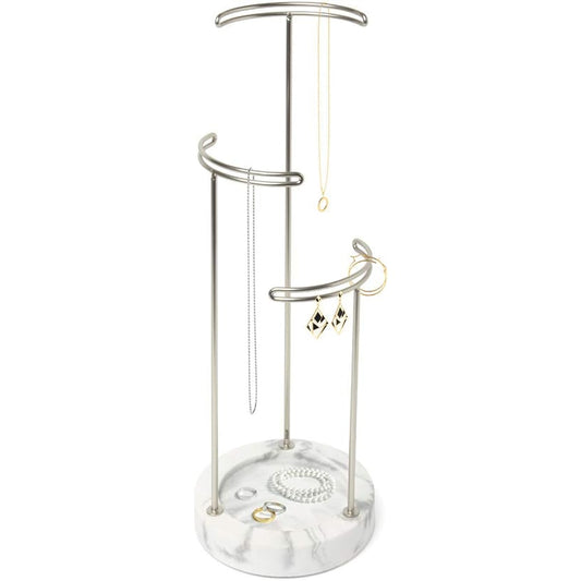 umbra Jewelry Storage Accessory Storage Jewelry Tree Stand Storage Earrings Necklace Watch Accessories Storage W15 x D15 x H42cm TESORA 2299471491 White/Nickel