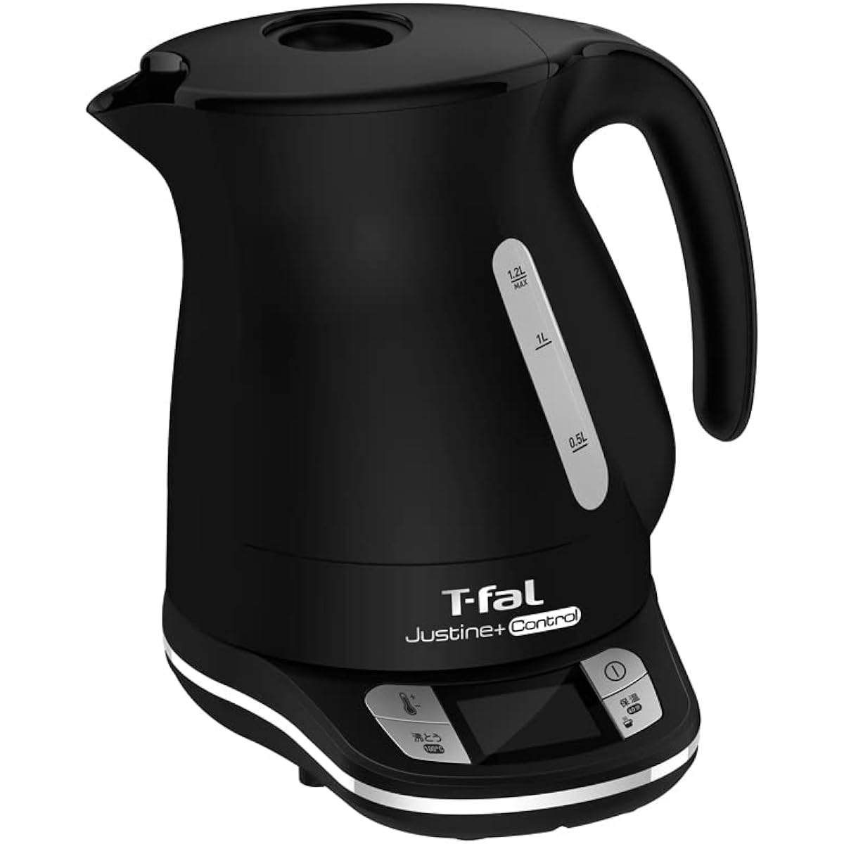 Tefal Electric Kettle 1.2L Temperature Adjustment 7 Levels "Justin Control Black" Heat Retention Automatic Power Off Prevention of Dry Cooking KO7558JP